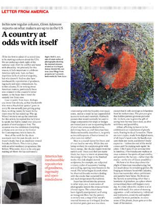 Letter From America, A country at odds with itself. By Glenn Adamson. Crafts, September/October 2017.